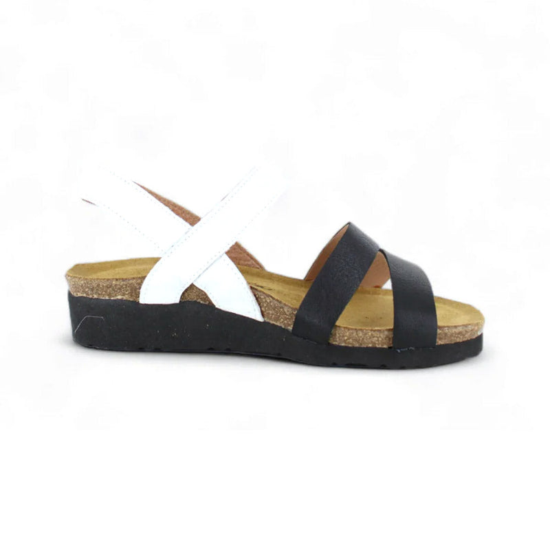 Naot Kayla Sandal White and Black (7806-WFX) Womens Shoes