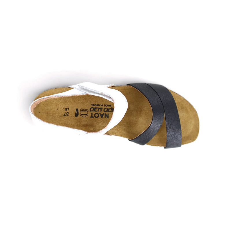 Naot Kayla Sandal White and Black (7806-WFX) Womens Shoes