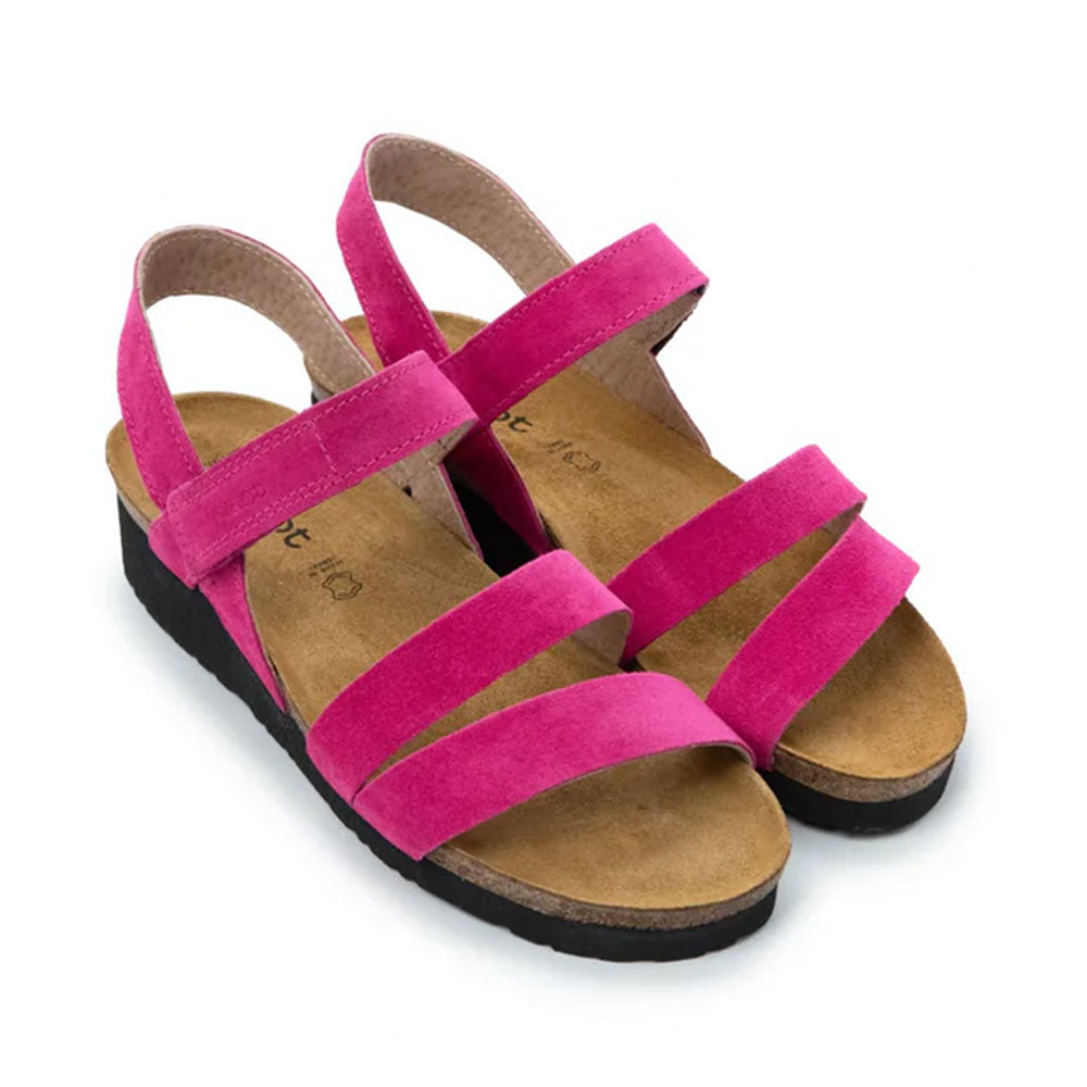 Naot Kayla Fuchsia Suede Sandal (7806-CAQ) Womens Shoes Fuchsia Suede
