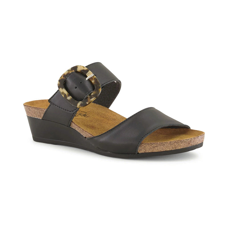 Naot Kingdom Wedge Sandal (5054) Womens Shoes Jet Black Leather