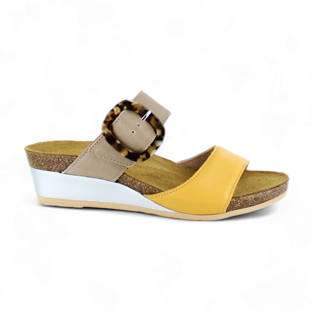 Naot Kingdom Wedge Sandal (5054) Womens Shoes Marigold/Khaki Beige