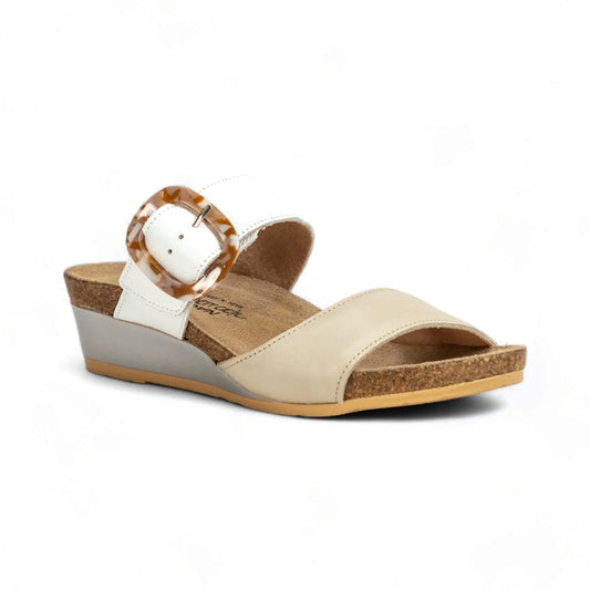 Naot Kingdom Wedge Sandal (5054) Womens Shoes Ivory/White