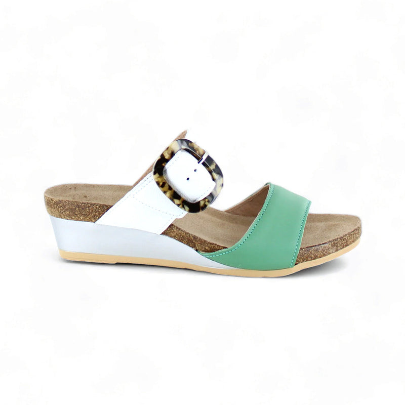 Naot Kingdom Wedge Sandal (5054) Womens Shoes Soft Jade/Soft White