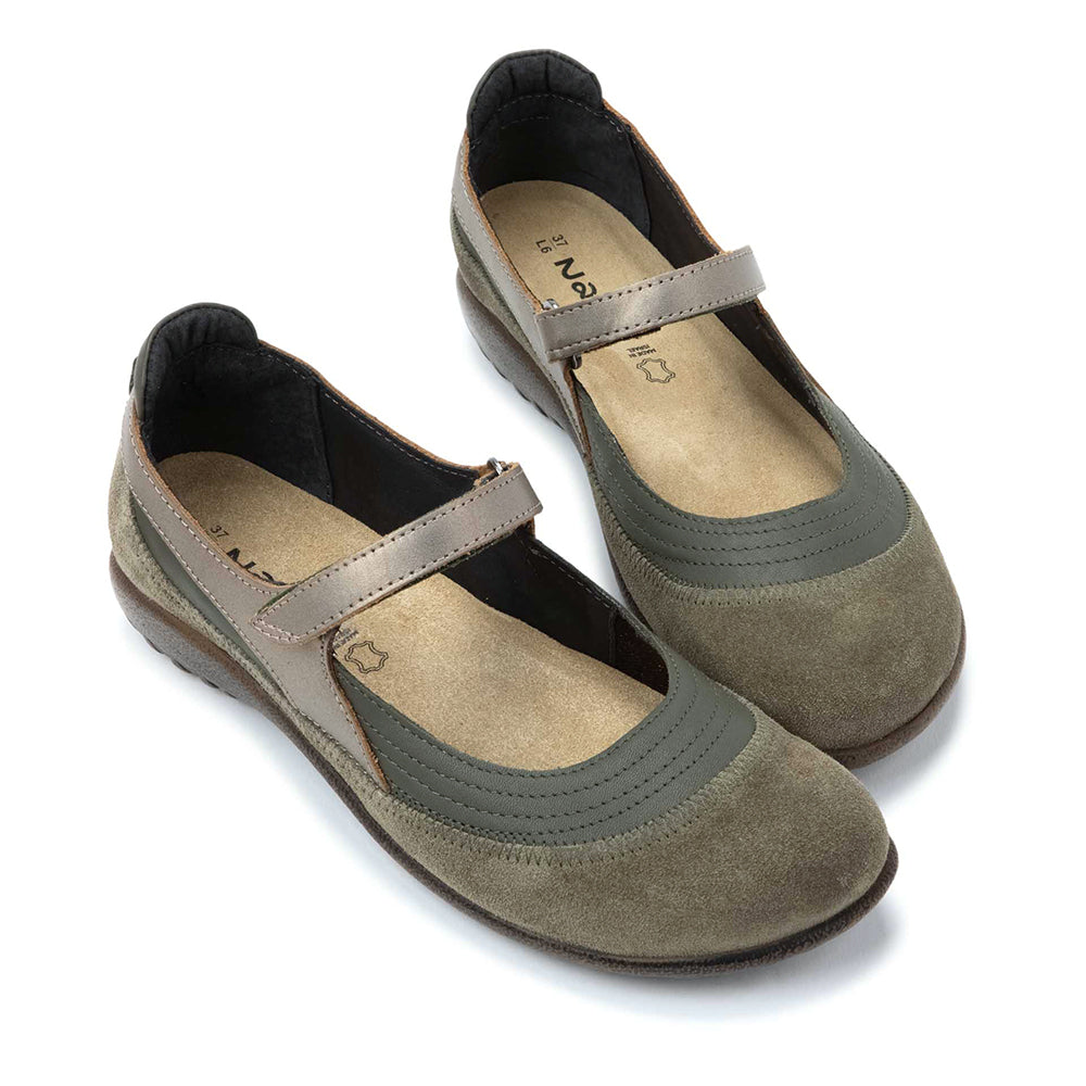 Naot Kirei Suede and Leather Womens Mary Jane, Velcro Mary Jane
