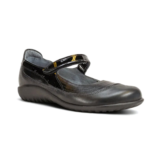 Naot Kirei (11042) - Black Madras Leather Womens Shoes Black Madras Leather/Shiny Black Leather/Black Patent Leather