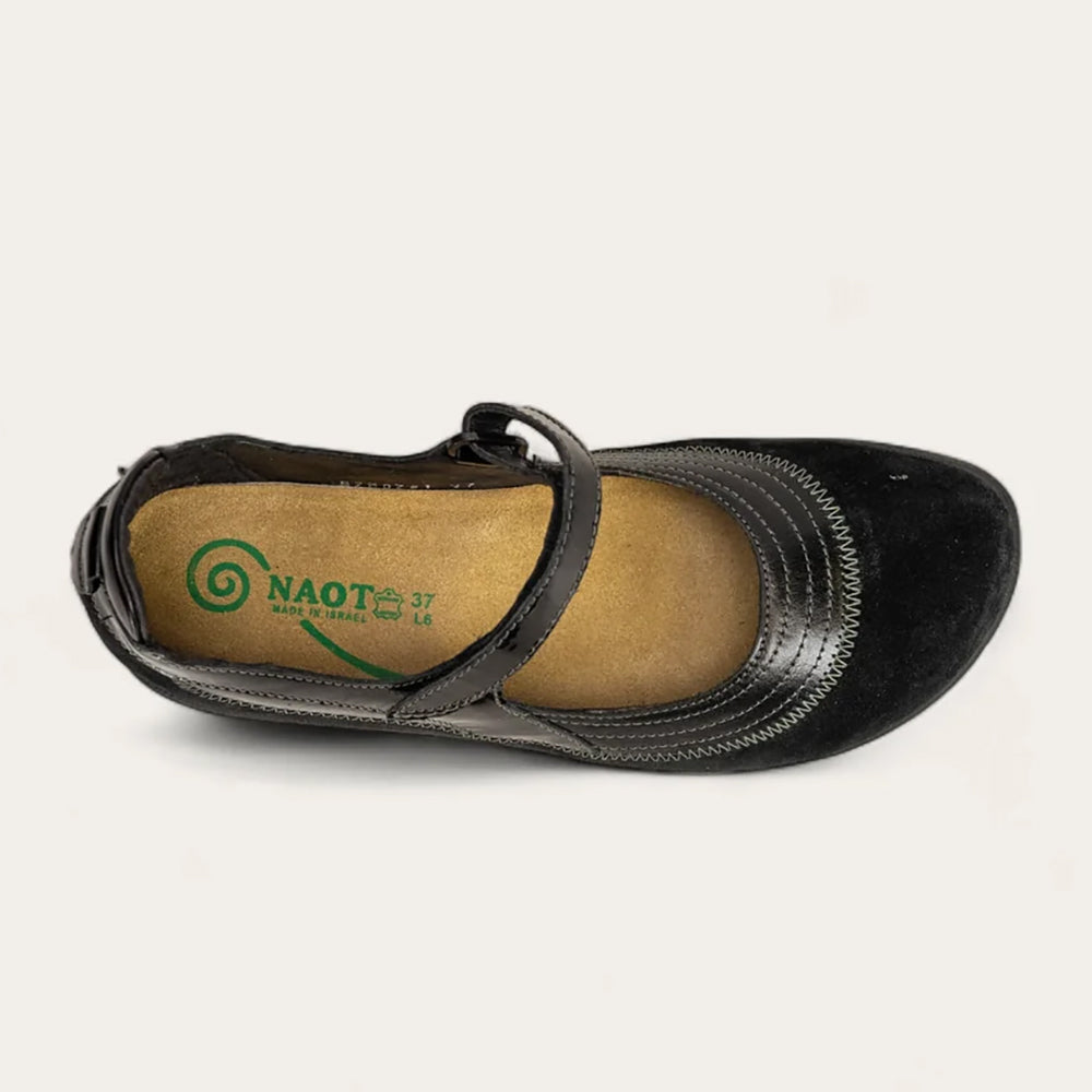 Naot Kirei Suede and Leather Womens Mary Jane, Velcro Mary Jane