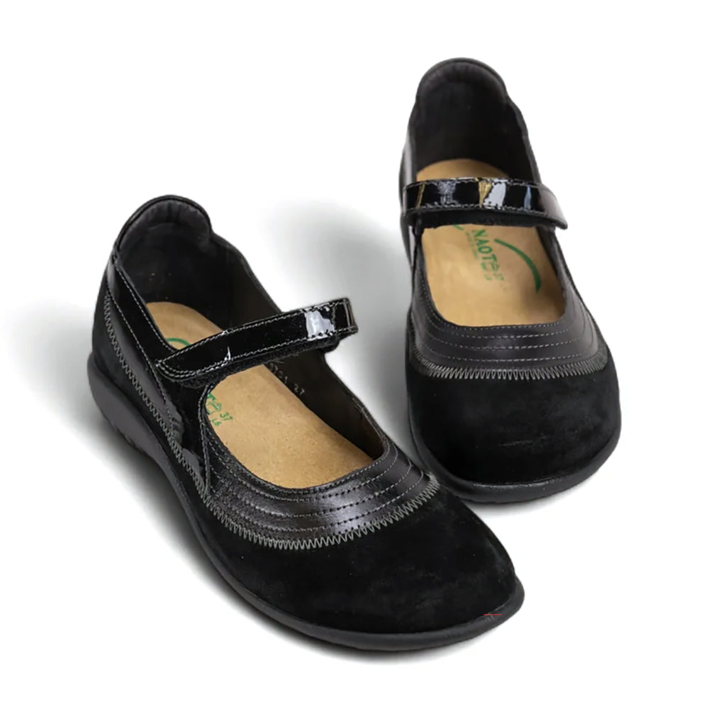 Naot Kirei Suede and Leather Womens Mary Jane, Velcro Mary Jane