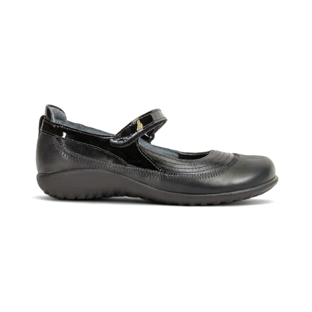 Naot Kirei Wide Black Madras Leather/Shiny Black Leather/Black Patent Leather