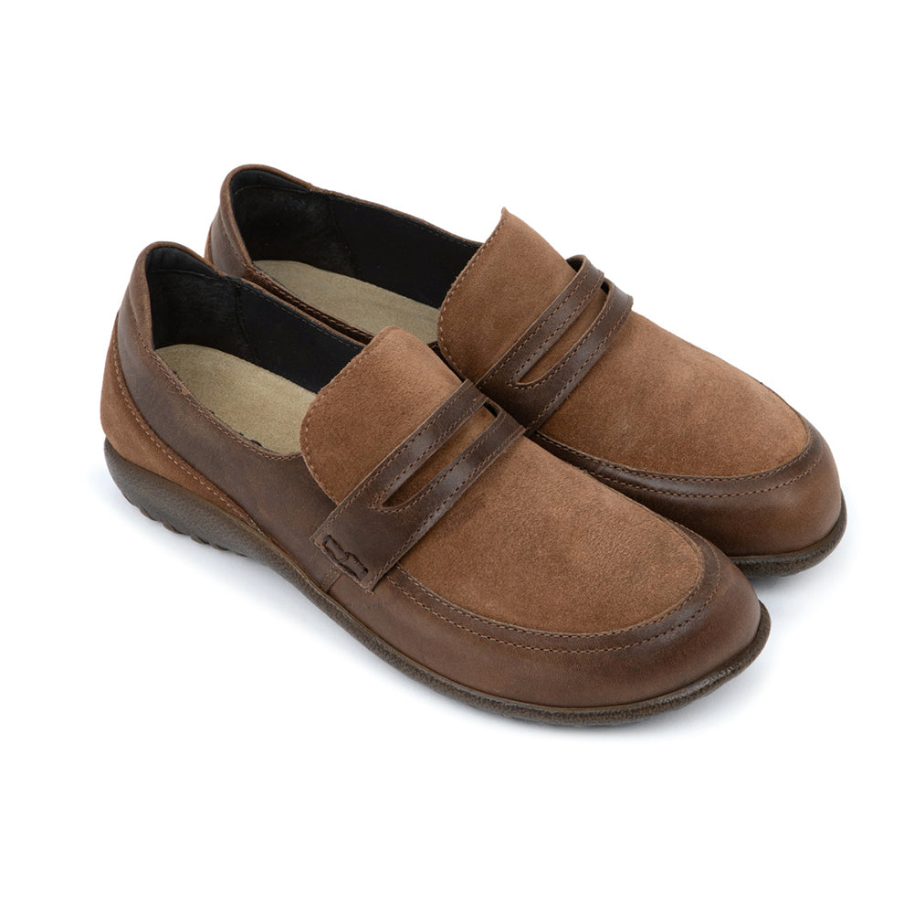 Naot Kiso Truffle Brown Cedar Suede SPD Loafer Oxford 