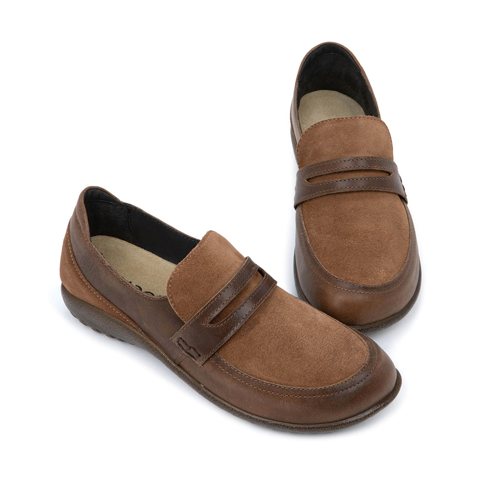 Naot Kiso Truffle Brown Cedar Suede SPD Loafer Oxford 