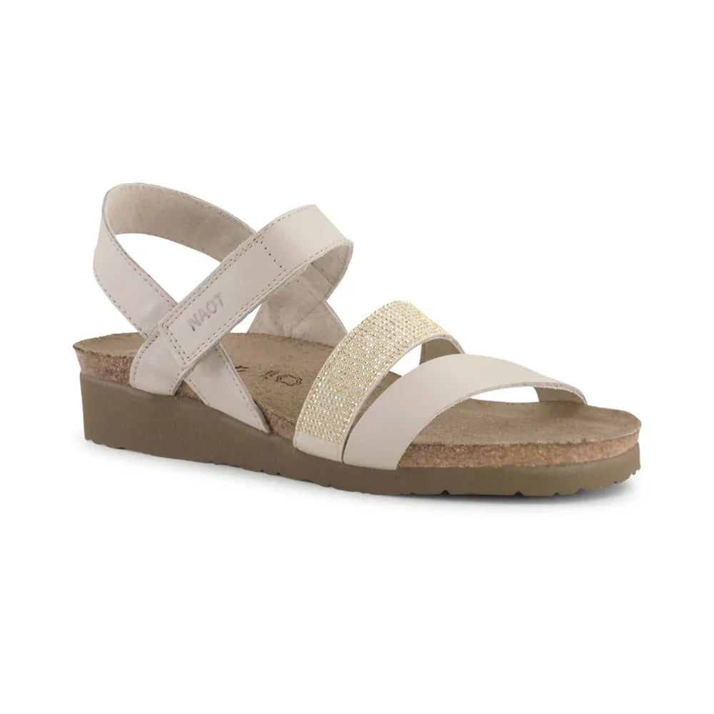 Naot Krista Sandal (7807) Womens Shoes SOFT IVORY W/ GOLD RIVETS