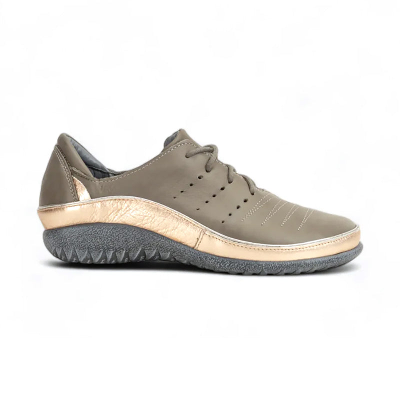 Naot Kumara (11450) Womens Shoes Foggy Grey Leather/Soft Rose Gold Leather