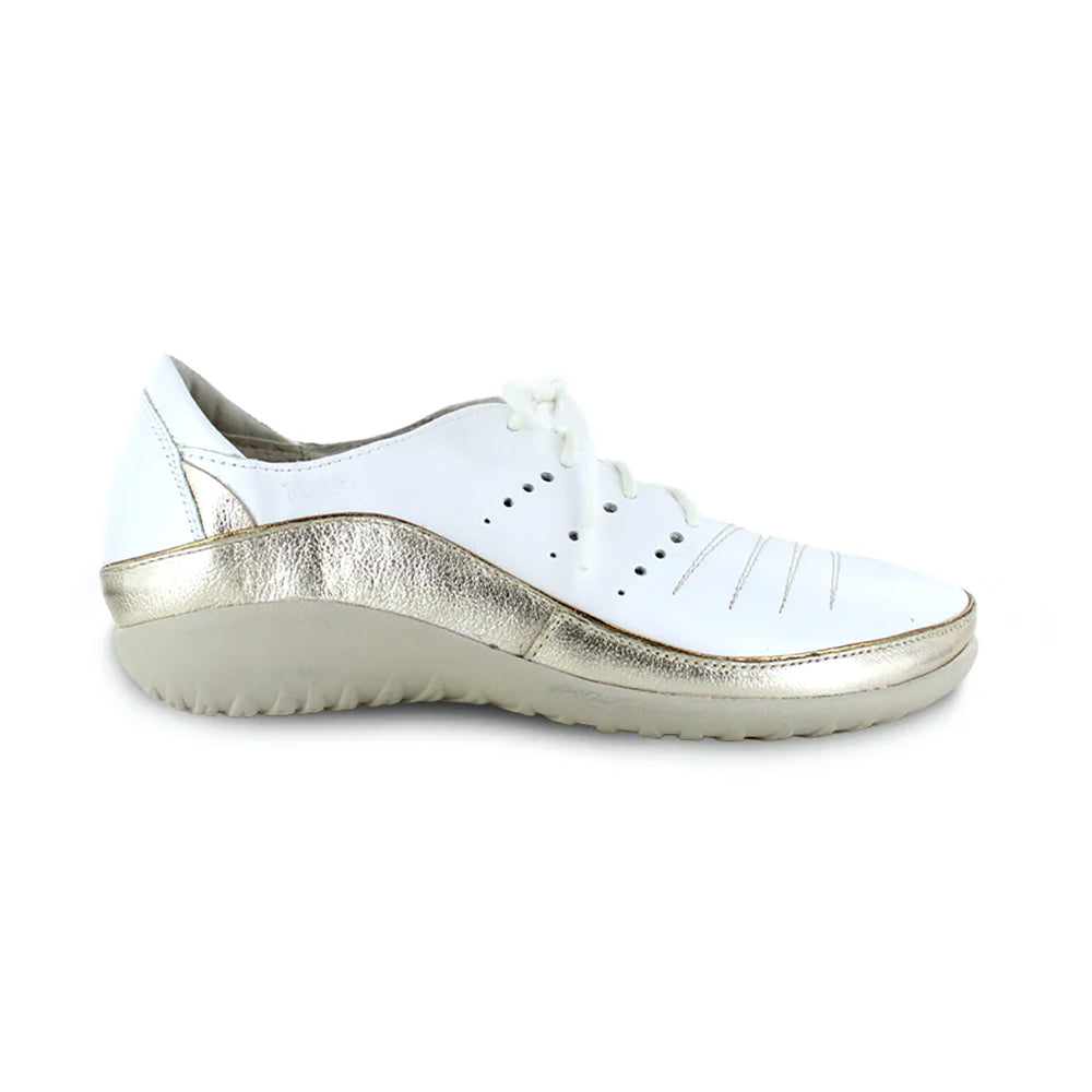 Naot Kumara (11450) Womens Shoes White Pearl Leather/Radiant Gold Leather