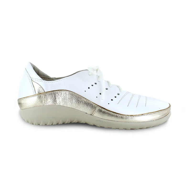 Naot Kumara (11450) Womens Shoes White Pearl Leather/Radiant Gold Leather