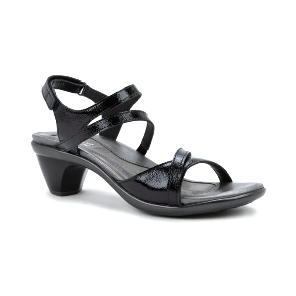 Naot Limit Kitten Heel (106127) Womens Shoes BLACK CRINKLE PATENT