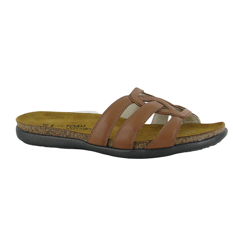 Naot Liv Slip-On Flat Sandal (105150) Womens Shoes CARAMEL LTHR