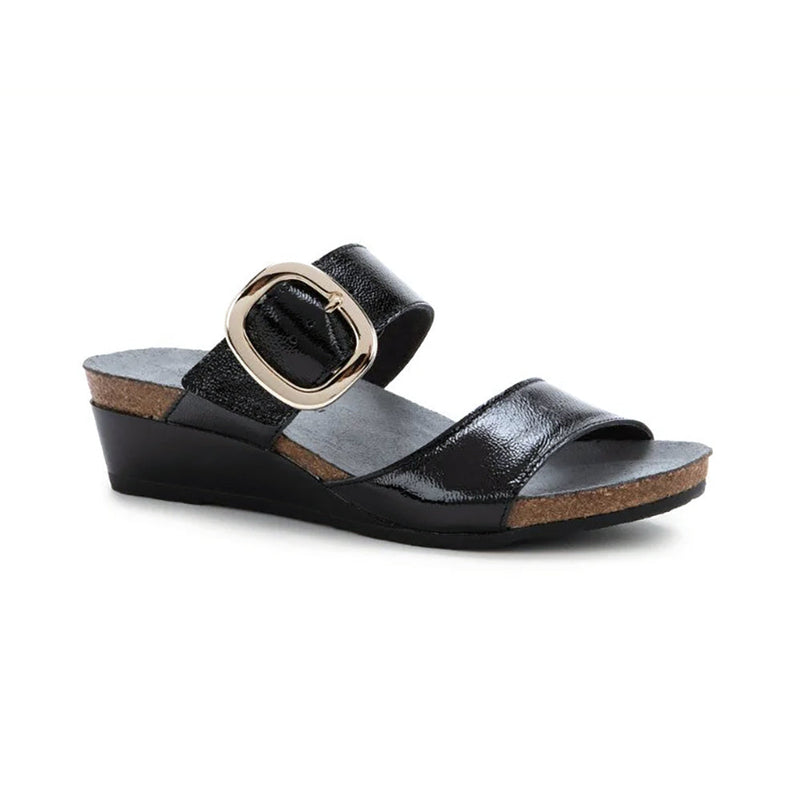 Naot Magic Slide Womens Shoes BLACK CRINKLE PATENT
