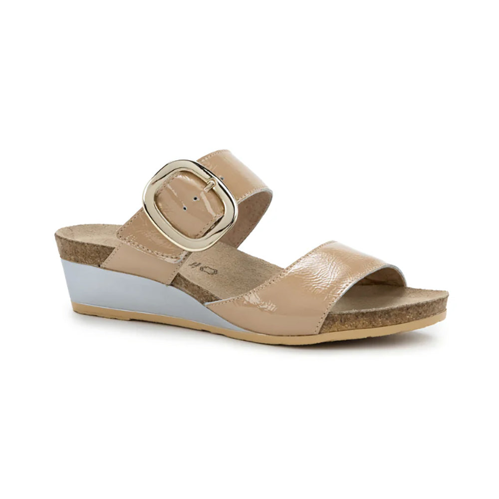 Naot Magic Slide Womens Shoes CAMEL CRINKLE PATENT