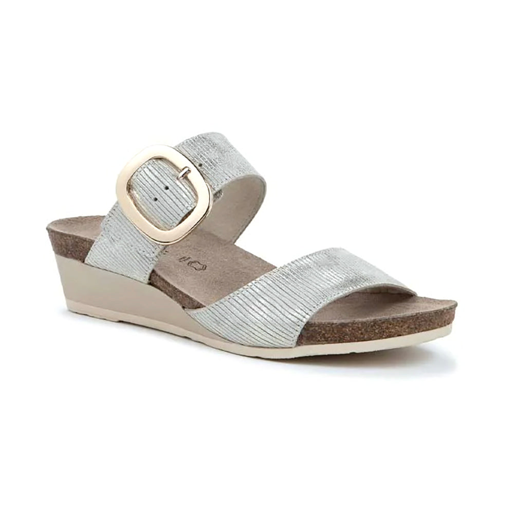 Naot Magic Slide Womens Shoes Platinum Striped Suede