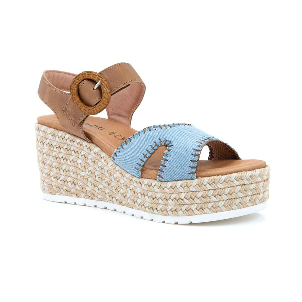 Naot Majorca Womens Shoes LATTE BRN LTHR W/ DENIM