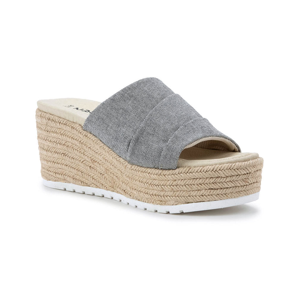 Naot Malaga Slide Womens Shoes Black Gray Canvas