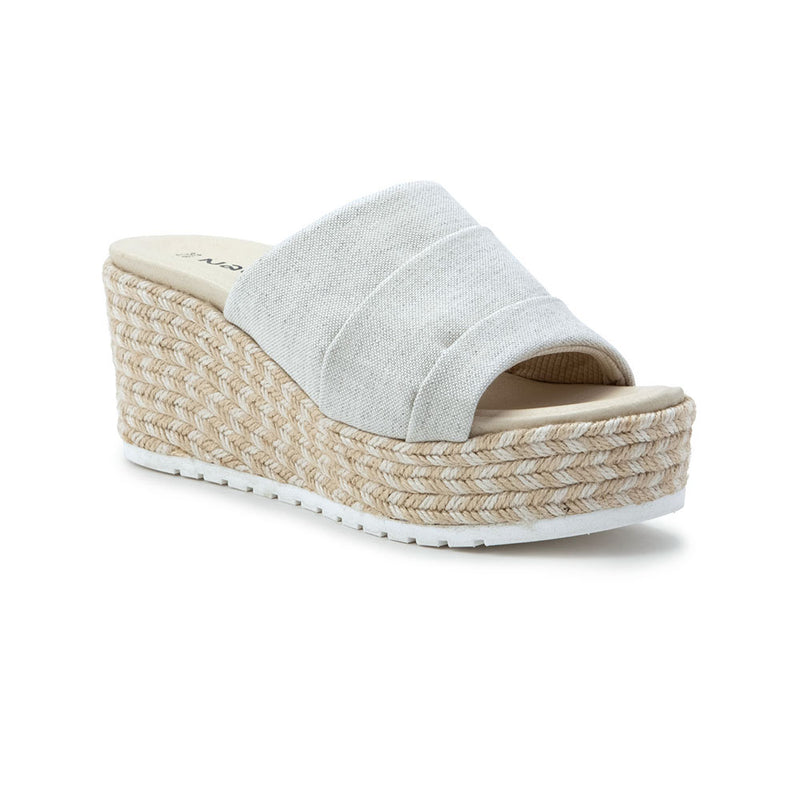 Naot Malaga Slide Womens Shoes Beige Black Canvas
