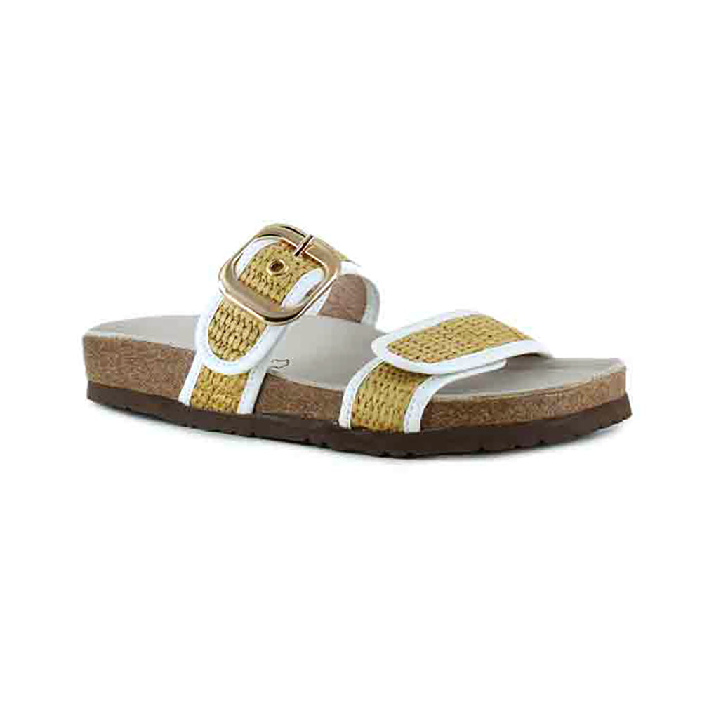 Naot Nashville Sandal Womens Shoes Sft White Lthr w/ Raffia
