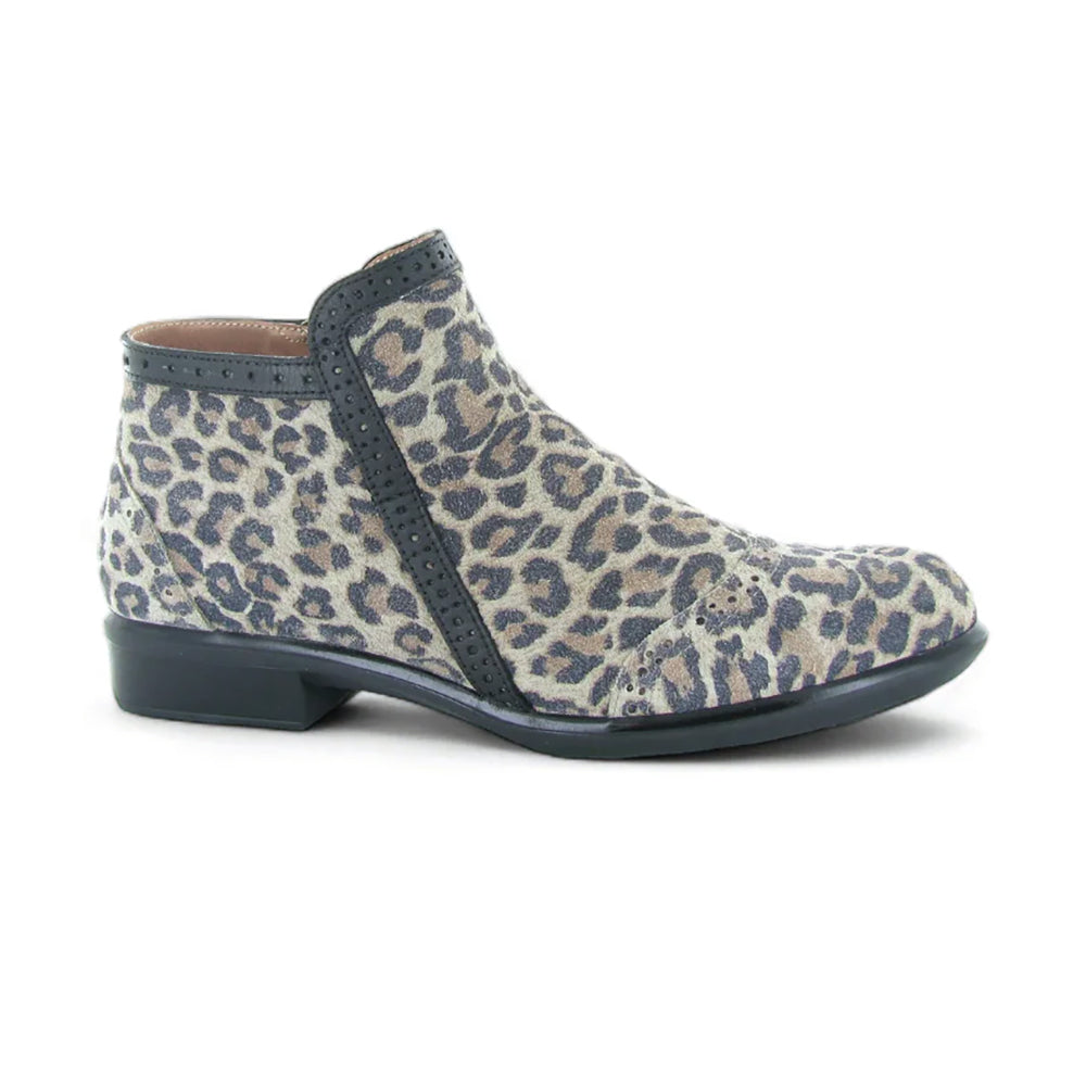 Naot Nefasi Bootie (26065) Womens Shoes Cheetah Suede/Jet Black Leather