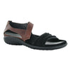 Naot Papaki (11125) Womens Shoes Black Velvet Nubuck/Cinnamon Leather