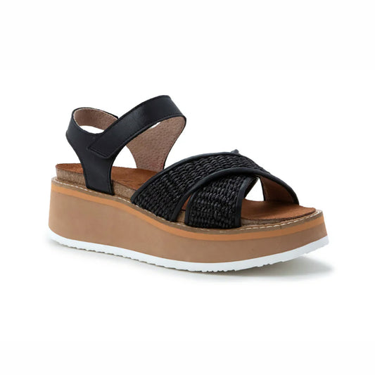 Naot Pavlova Sandal Womens Shoes Jet Blk Lthr Blk Raffia