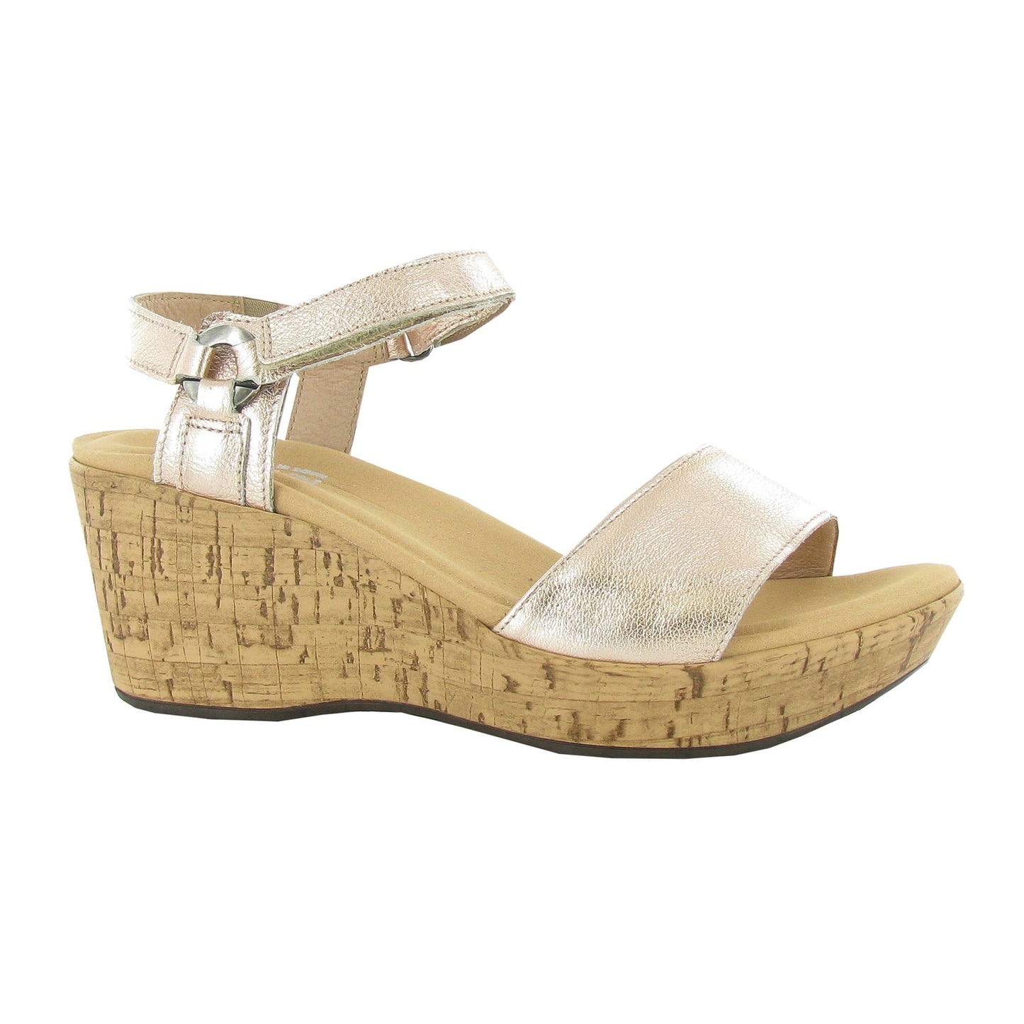 Naot Pier Wedge Sandal (87110) Womens Shoes Soft Rose Gold Leather