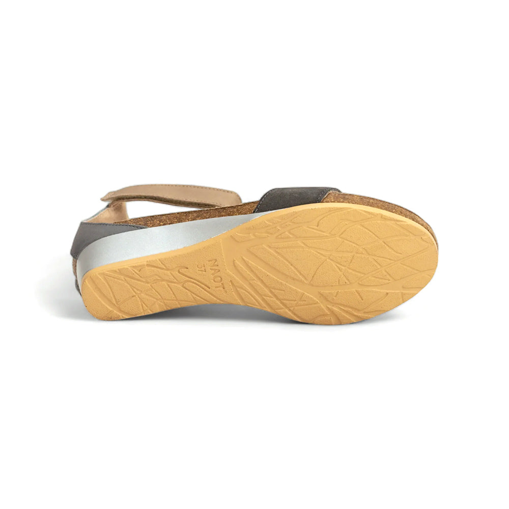 Naot Pixie Sandal (5016) - Oily Black / Slate / Khaki Beige Womens Shoes