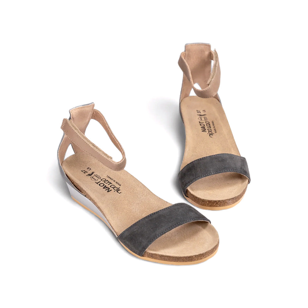 Naot Pixie Sandal (5016) - Oily Black / Slate / Khaki Beige Womens Shoes