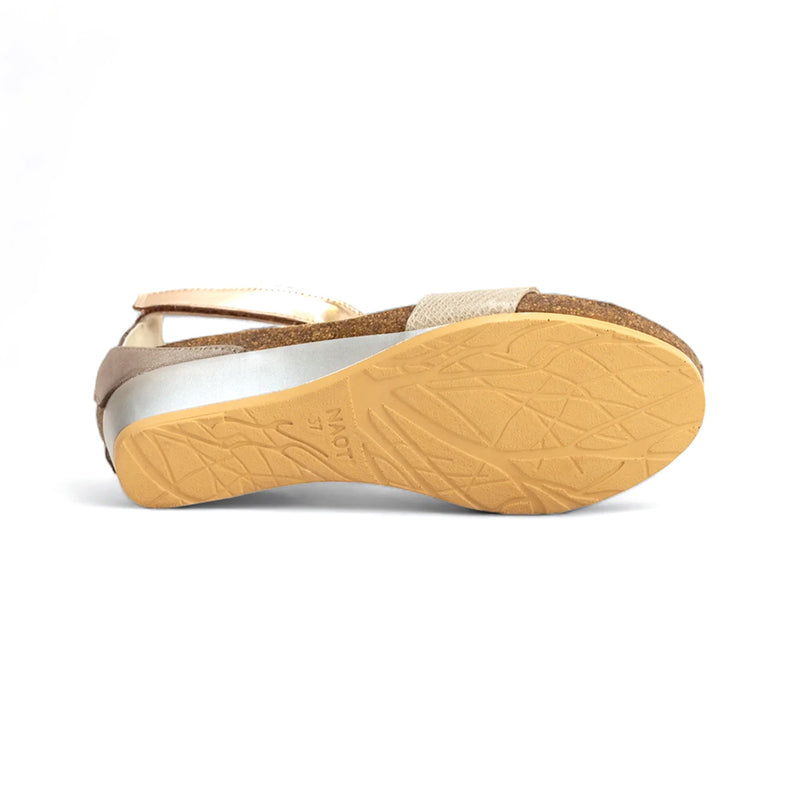 Naot Pixie Sandal (5016) - Beige Lizard / Silver / Rose Gold Womens Shoes