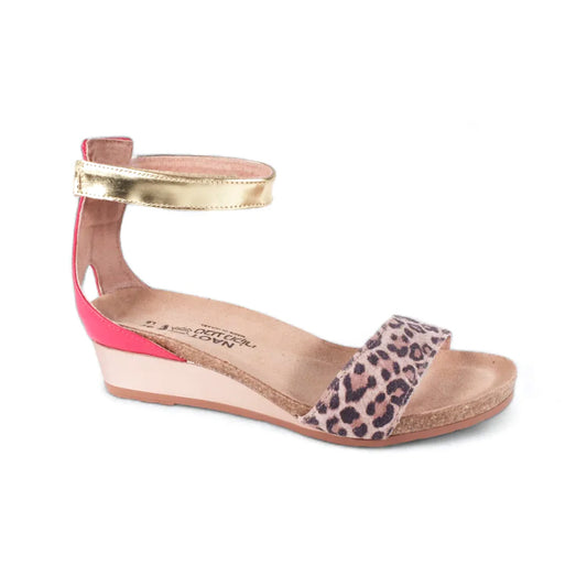 Naot Pixie Sandal (5016) - Cheetah / Red / Gold Womens Shoes Cheetah/Red/Gold