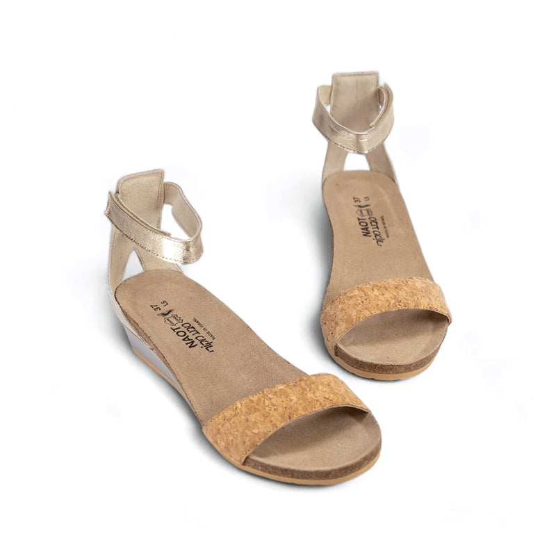 Naot Pixie Sandal (5016) - Cork/Ivory/Radiant Gold Womens Shoes