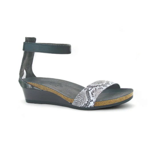 Naot Pixie Sandal (5016) - Grey Cobra Womens Shoes Grey Cobra/Metallic Onyx/Black Luster