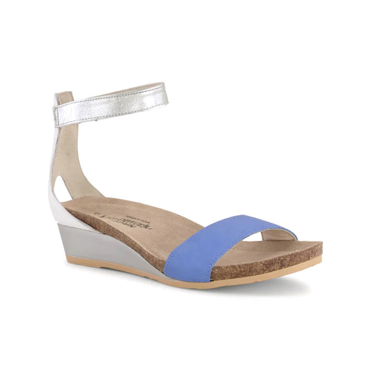 Naot Pixie Sandal (5016) - Saphire Blue Leather Womens Shoes SAPPHIRE BLUE LTHR/WHITE PEARL LTHR/SOFT SILVER LTHR