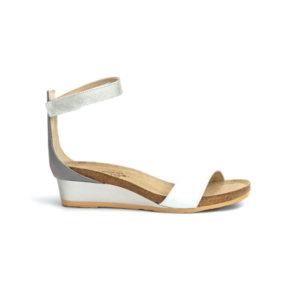 Naot Pixie Sandal (5016) - White / Slate / Silver Womens Shoes