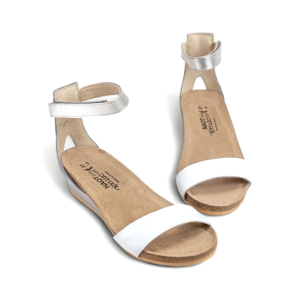 Naot Pixie Sandal (5016) - White / Slate / Silver Womens Shoes