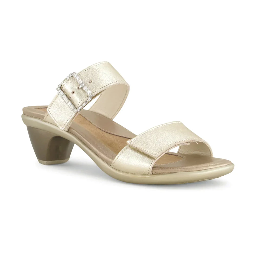 Naot Recent Kitten Heel Sandal (106126) Womens Shoes Radiant Gold Leather