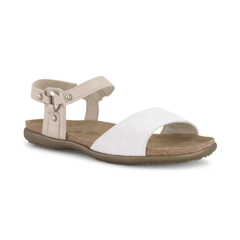 Naot Sabrina Sandal Womens Shoes WHITE SUEDE/SOFT IVORY LTHR