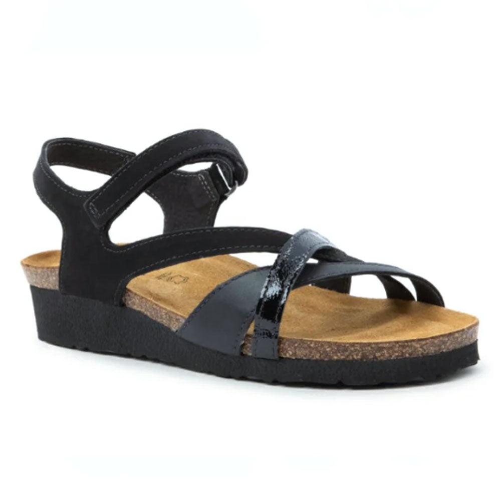 Naot Sophia Sandal Womens Shoes Blk Vel Nbk/Blk/Blk Pat