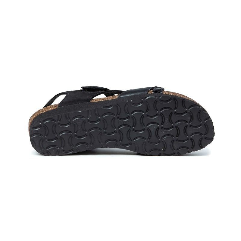 Naot Sophia Women's Adjustable Strappy Leather Sandal Black Leather and Black Patent Leather Straps | Simons Shoes
