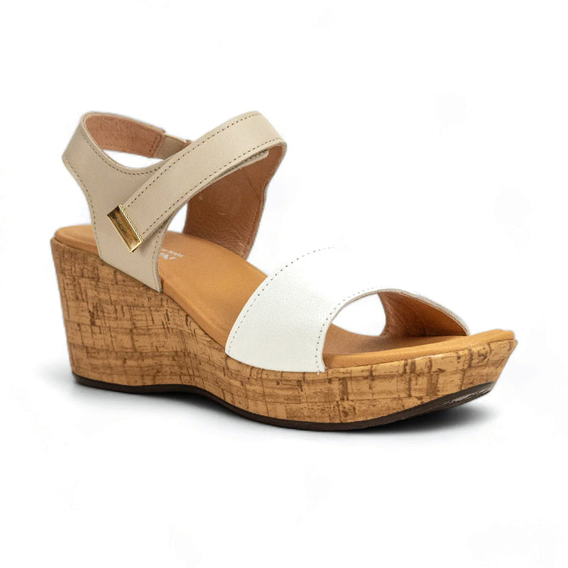 Naot Summer Backstrap Wedge (87005) Womens Shoes Ivory/White