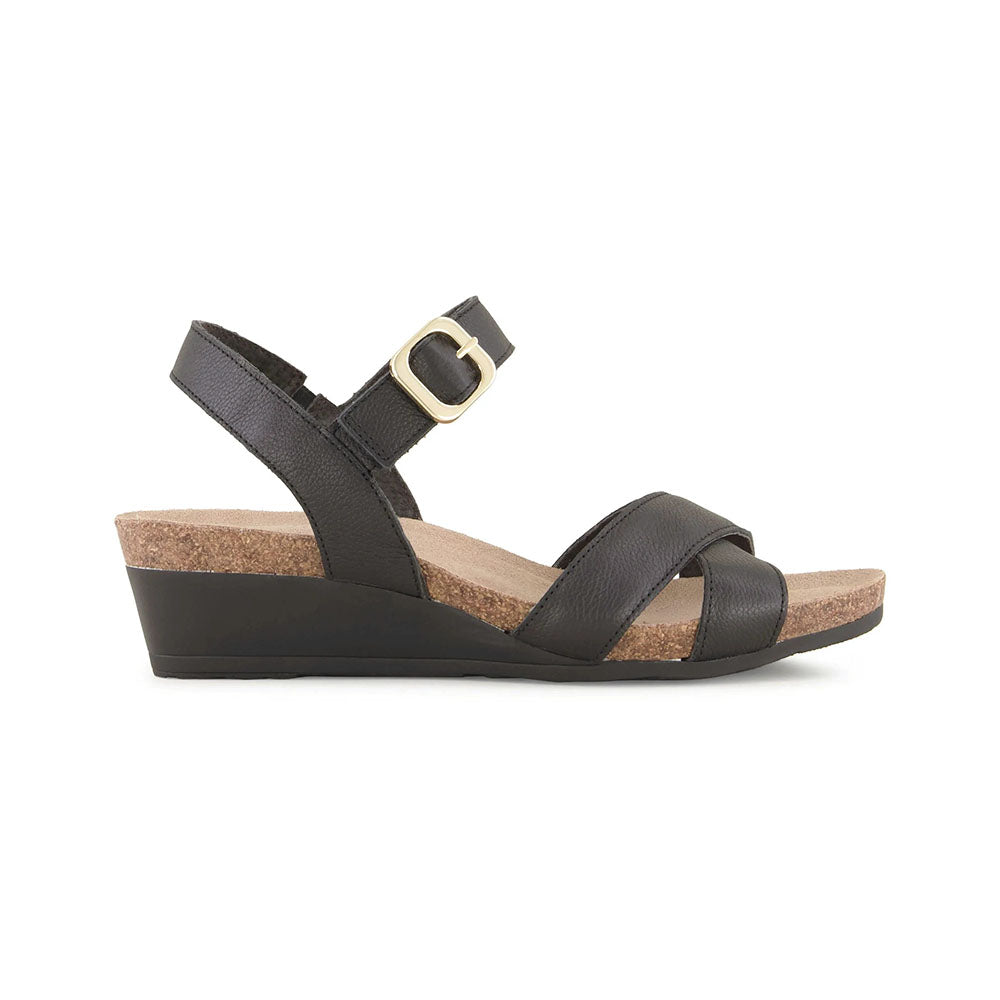 Naot Throne Kitten Wedge (104121) Womens Shoes Soft Black Leather