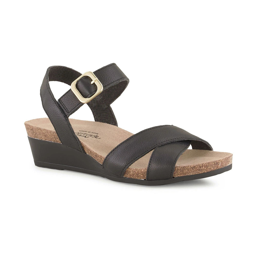 Naot Throne Kitten Wedge (104121) Womens Shoes Soft Black Leather