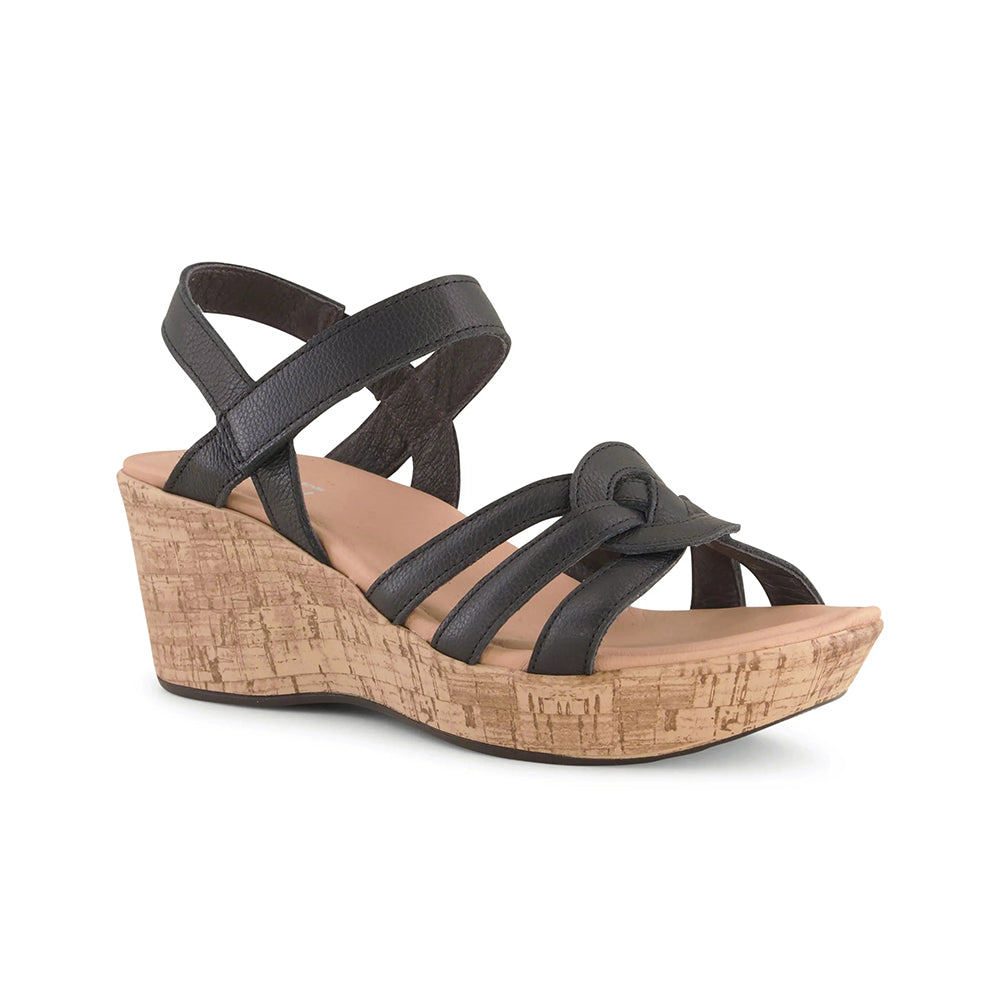 Naot Tropical Wedge Sandal (112113) Womens Shoes Soft Black Leather