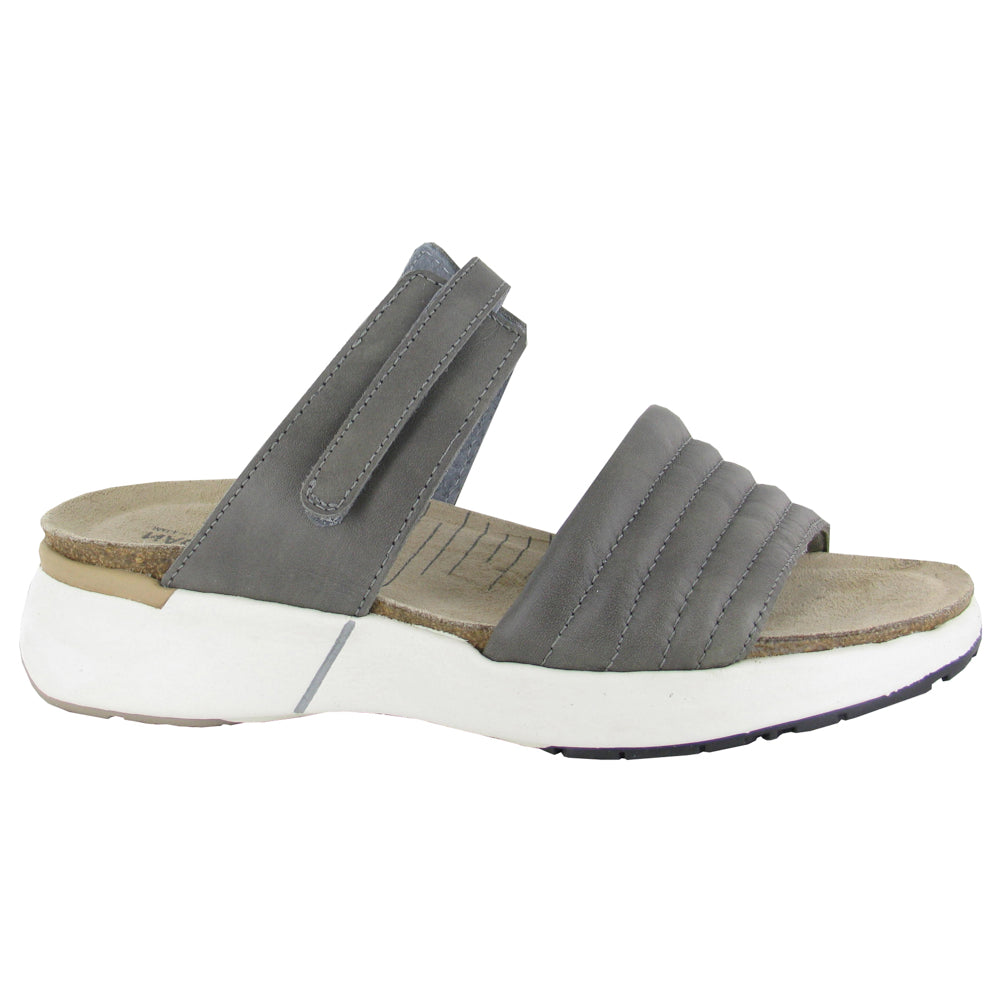 Naot Vesta Slide Sandal (25010) Womens Shoes Foggy Grey Leather