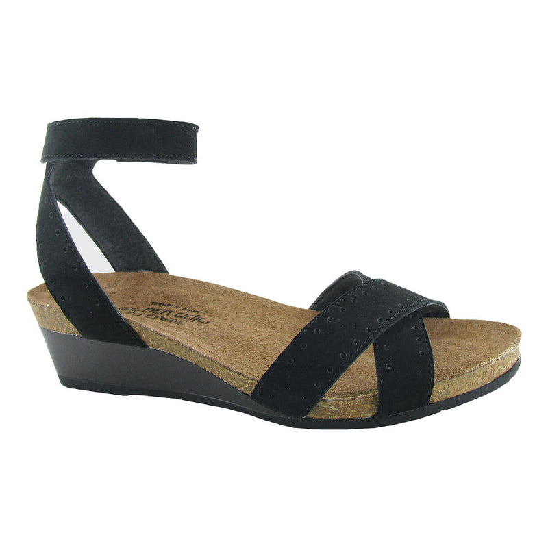 Naot Wand Ankle Strap Sandal (5032) Womens Shoes NLZ Black Velvet